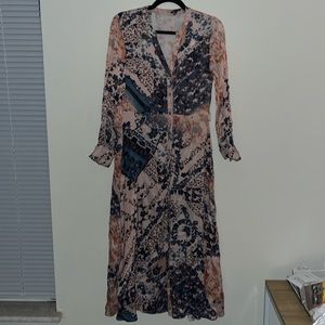 Abstract Print Midi Dress